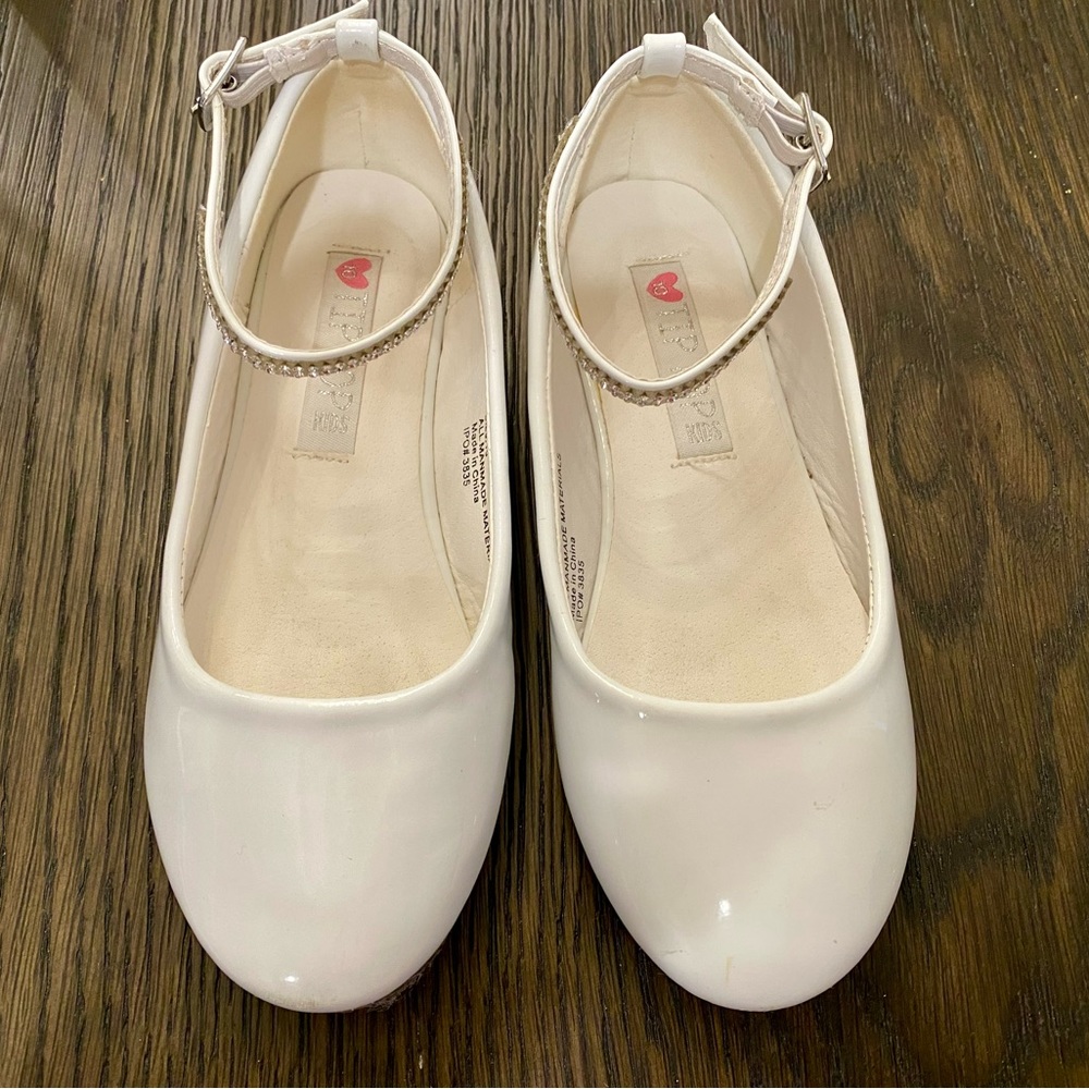 Tip Top Kids White Patent Mary Jane Dress Shoes with Ankle Strap